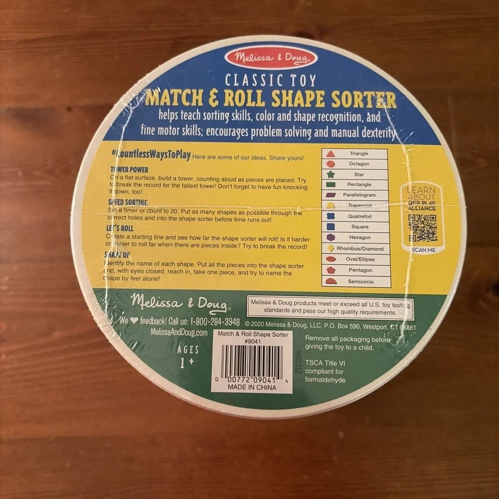 Melissa & Doug Match and Roll Shape‎ Sorter #9041 Educational Shapes & Colors